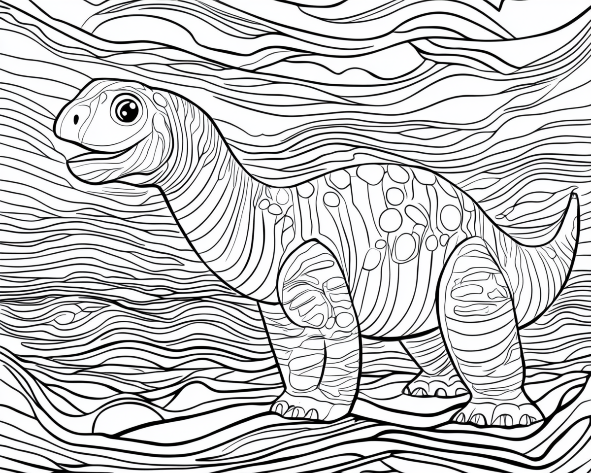 Csíkos dinoszaurusz hullámos háttér előtt