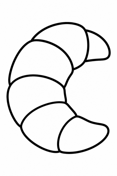 Színező egy félhold alakú croissant-nal