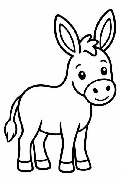 Színező egy aranyos rajzfilmes szamárkával a legkisebbeknek