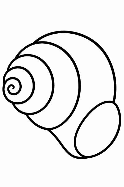 Színező egy spirálisan csavarodó tengeri csigaházzal
