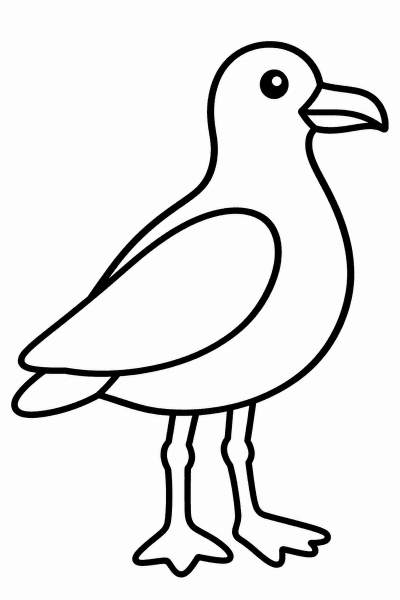 Színező egy sirállyal, amely a földön áll, egyszerű körvonallal