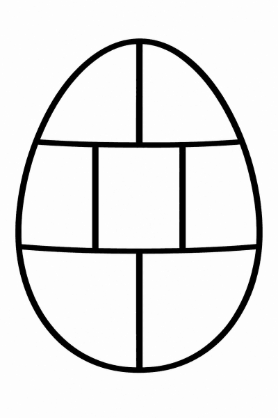 Színező egy húsvéti tojással, egyszerű geometrikus mintával