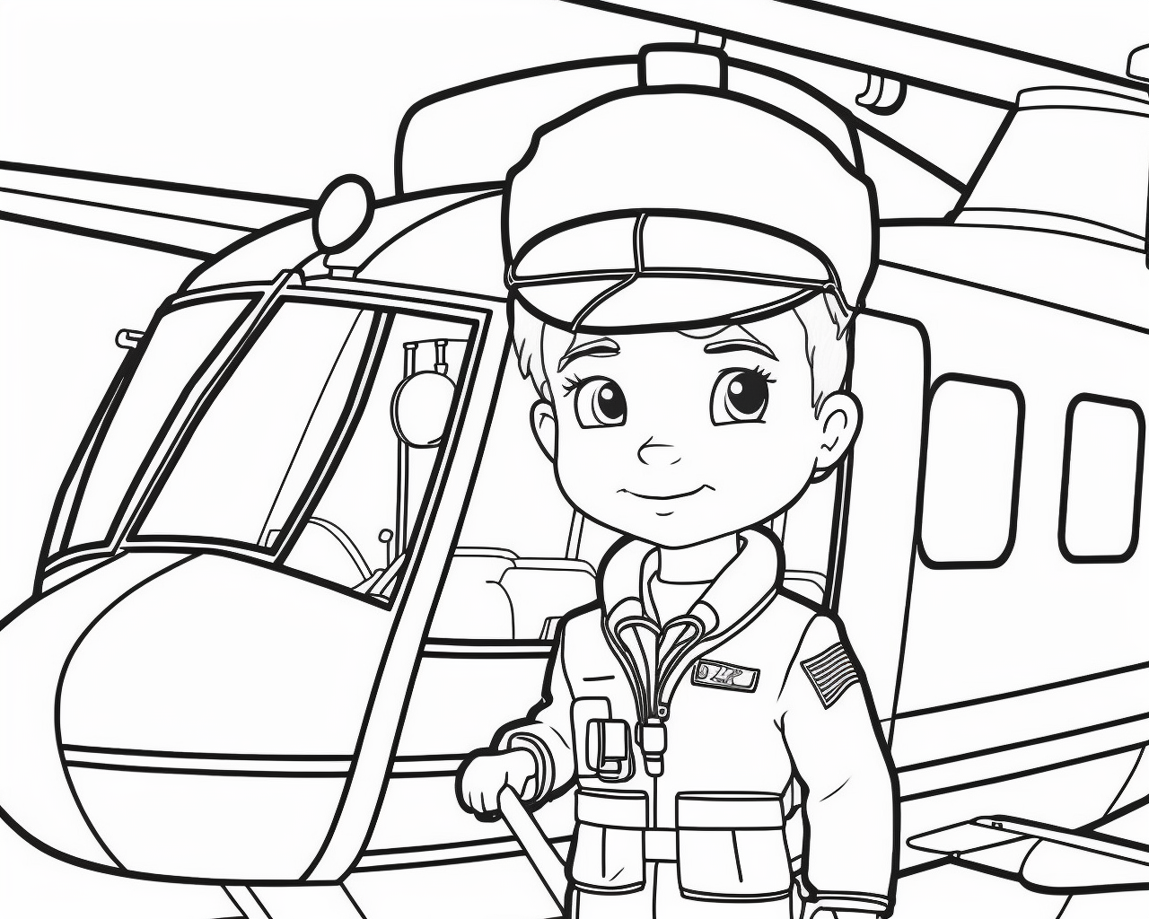 Kis pilóta egy helikopter előtt