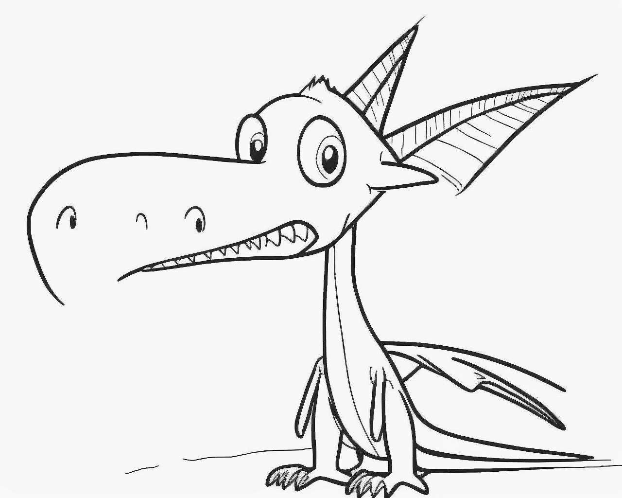 Nagy szemű rajzfilmes pterodaktilusz