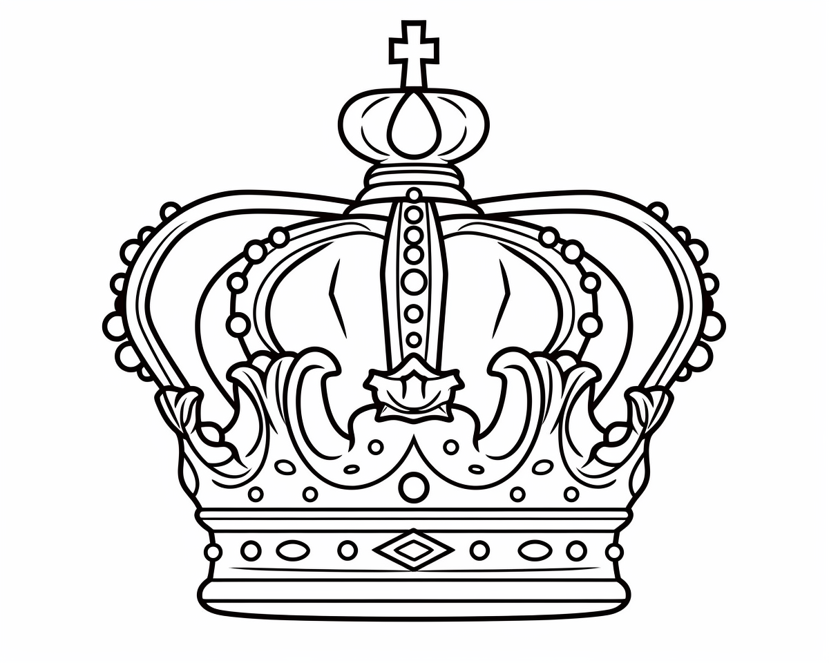 Korona kereszttel és gyöngyös ívekkel