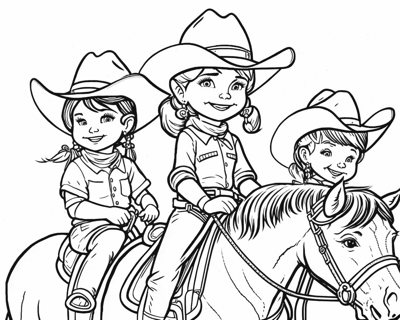 Három kis cowboylány közelről