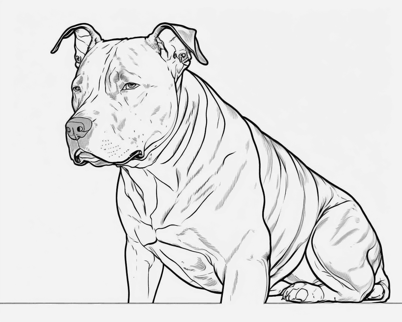Ülő pitbull üres háttér előtt