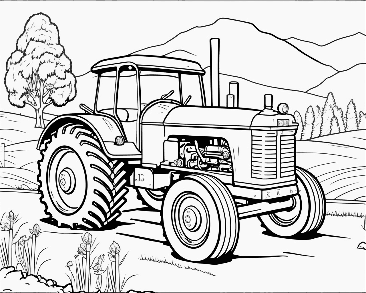 Fülkés traktor a hegyek alatt