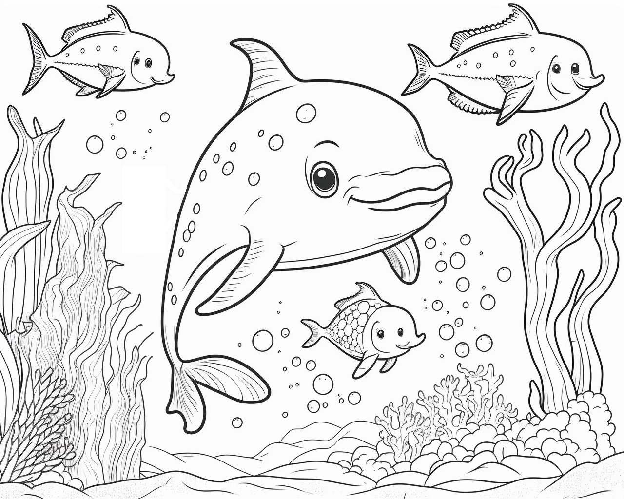 Pöttyös delfin kis halakkal