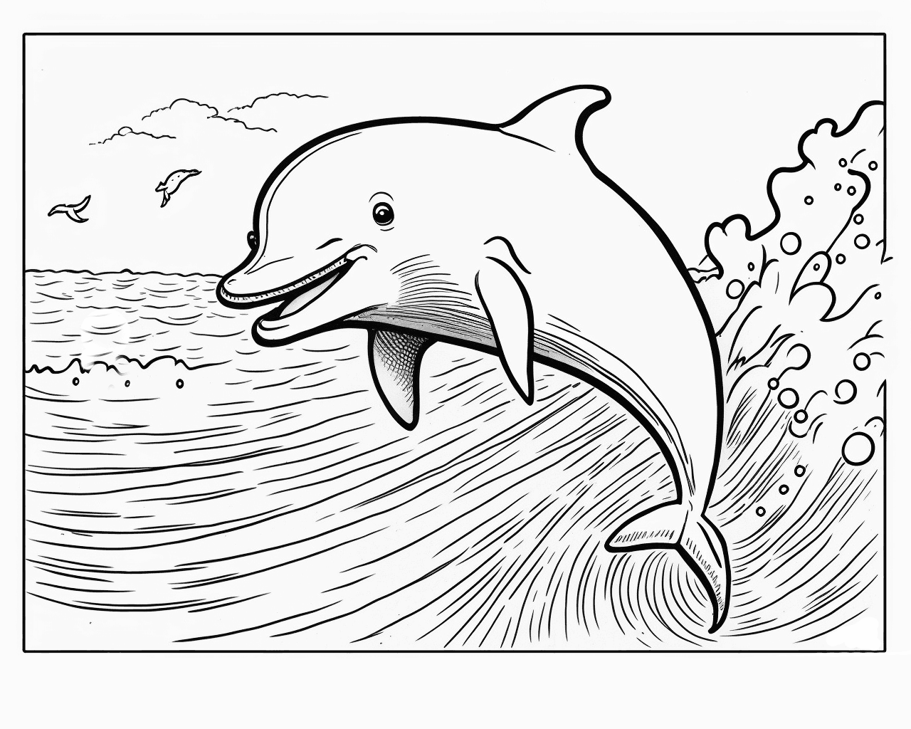 Hullámból kiugró delfin